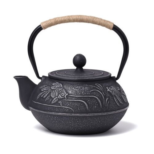 Théière En Fonte Koi Zen – Motif Carpe Japonaise Théière en Fonte Koi Zen – Motif Carpe Japonaise