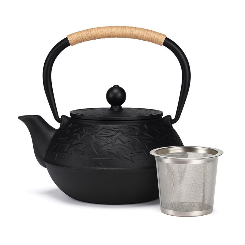 Théière en Fonte Lignée Zen – Motif Gravé Épuré