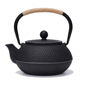 Théière en Fonte Lune Perlée – Motif Éclats Martelés