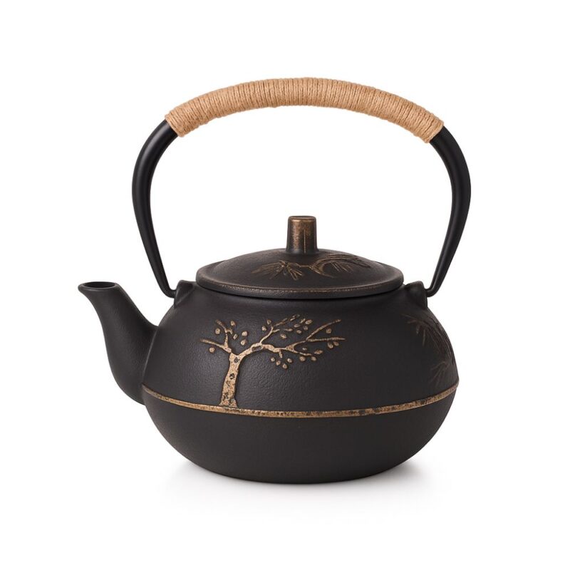 Théière en Fonte Sakura Nature – Motif Arbre et Fleur