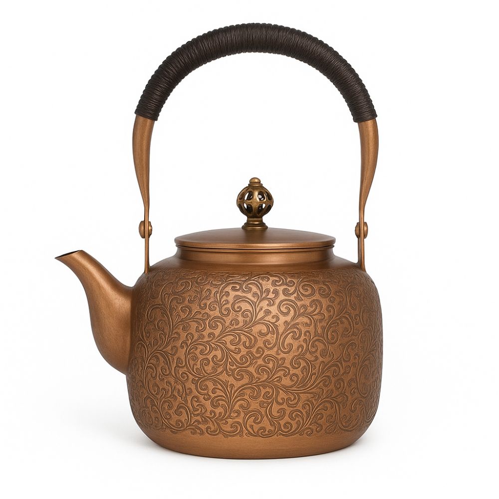 Théière en Cuivre Rouge – Motif Arabesque Royale – 1,5L | Collection RDT Héritage