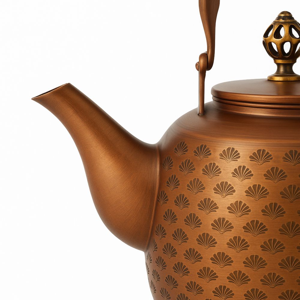 Théière en Cuivre Rouge – Motif Arabesque Royale – 1,5L | Collection RDT Héritage – Image 3