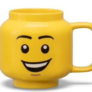 8936e9d0-3225-43e7-b448-2992087ff4f0.webp Mug jaune en céramique en forme de tête de personnage souriant avec une anse
